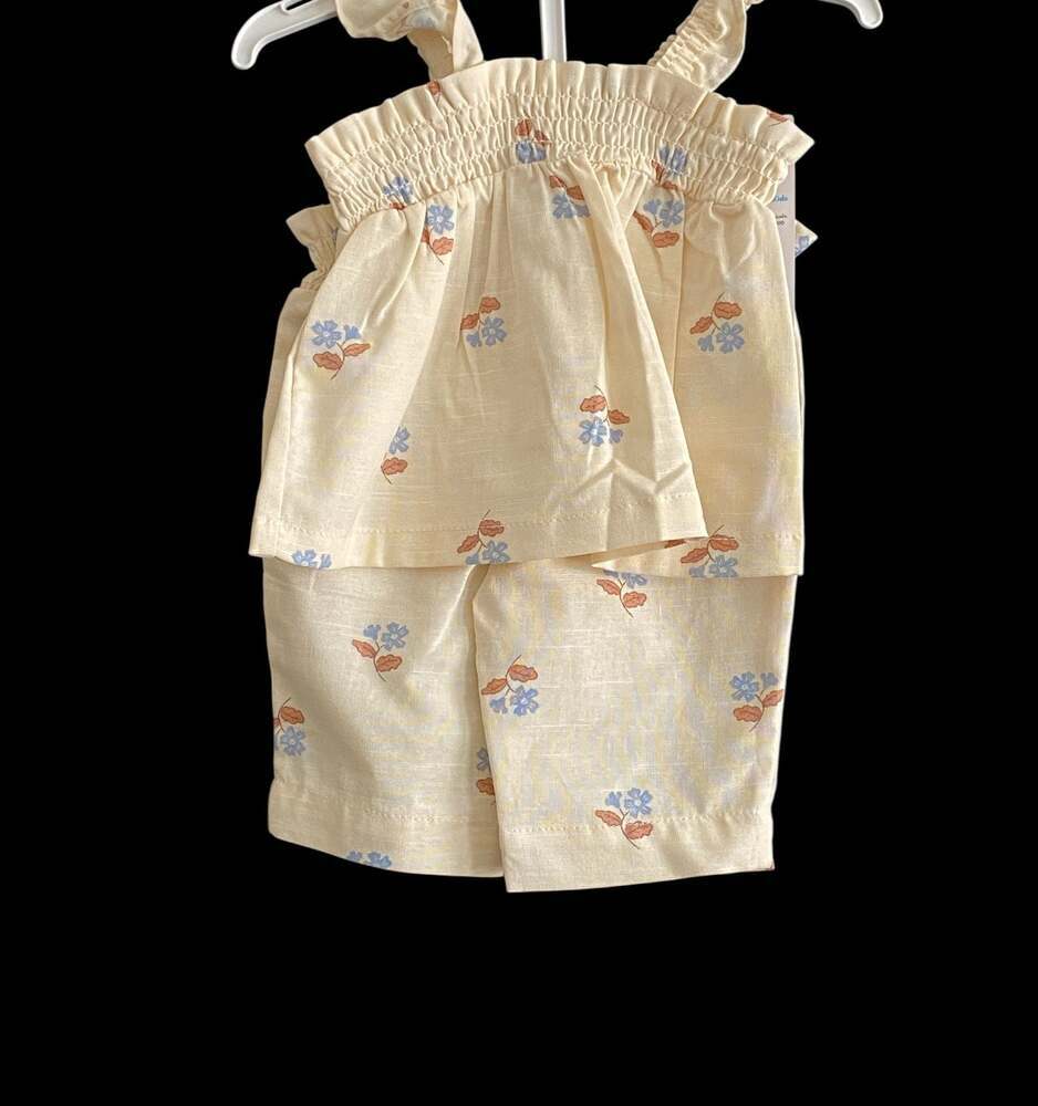 Baby Girl's 2-Piece Ruffle Top and Shorts Set